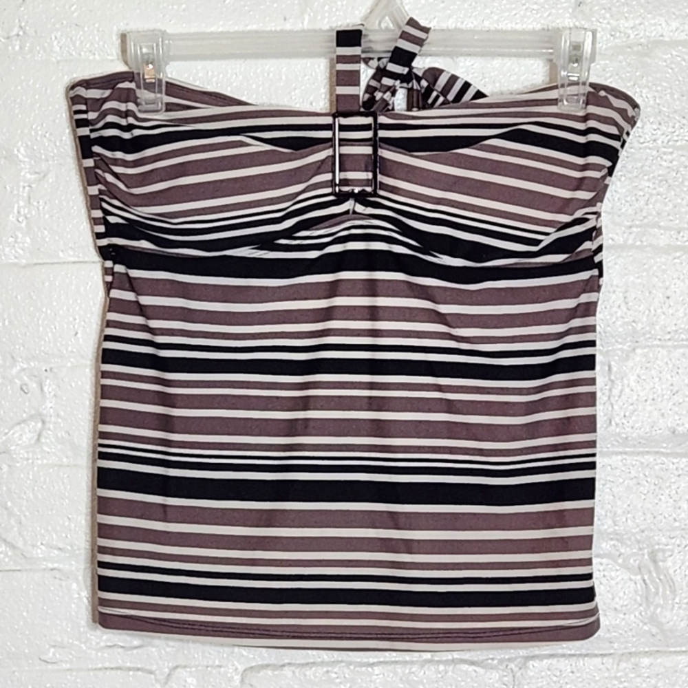 Island Waves Striped Tankini Top